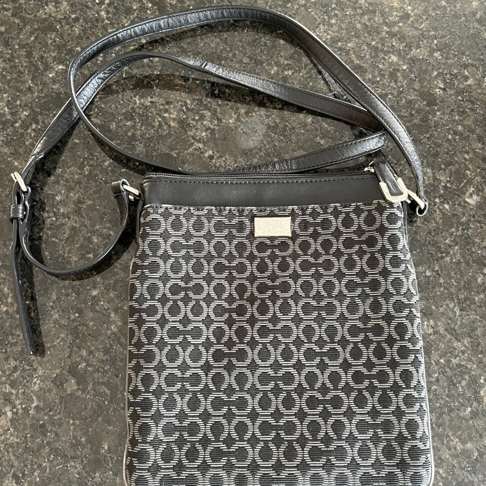 Coach Black and Gray Patterned Crossbody Bag